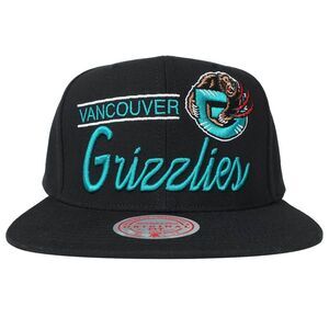Vancouver Grizzlies Mitchell &‎ Ness NBA Snapback Hat Cap Script 3D Logo NWT